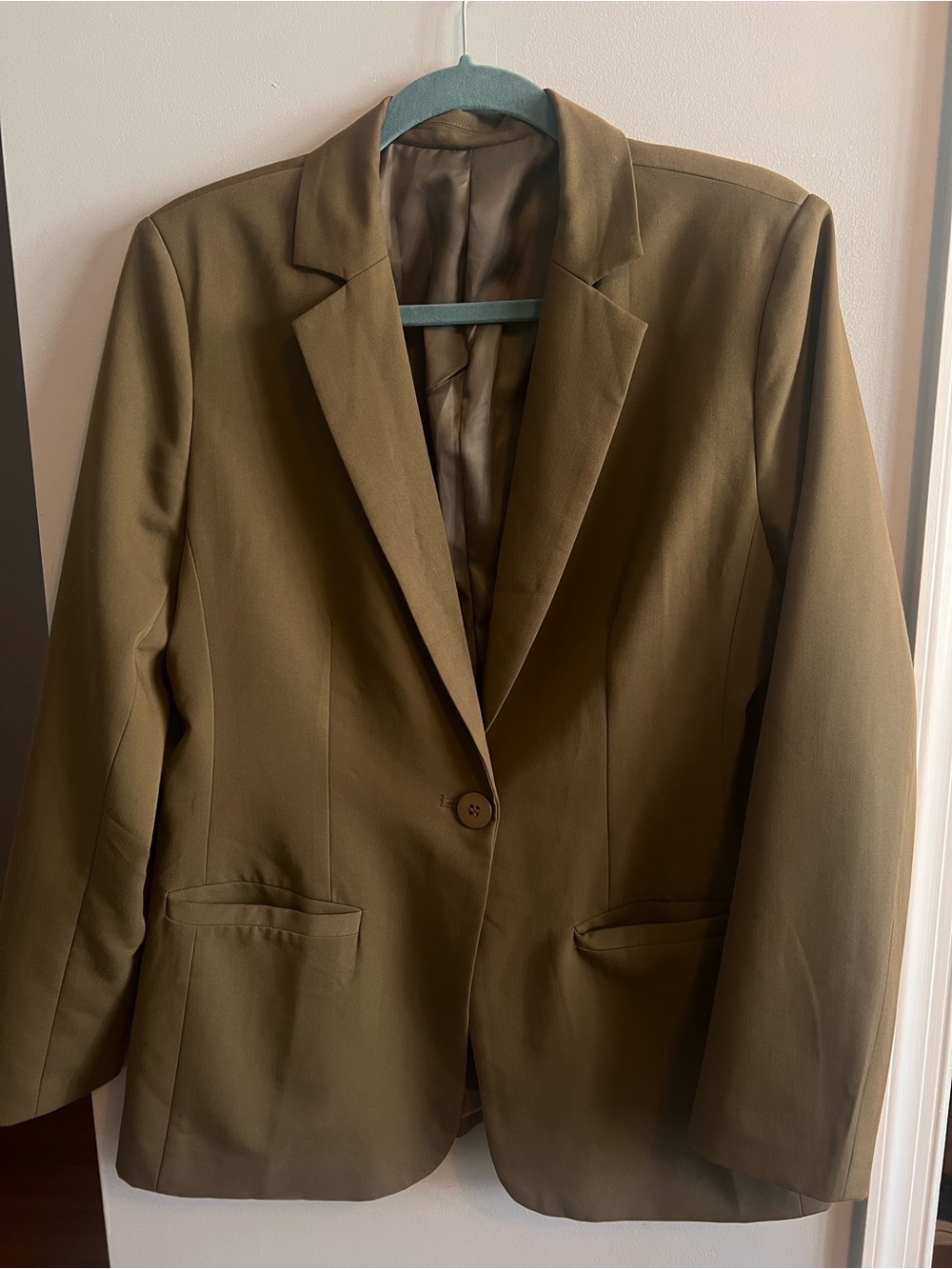 Nameless Olive Green Single-Button Women's Blazer